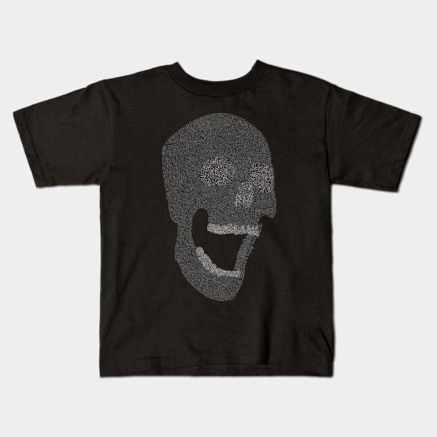 Leave a happy skull B/W Kids T-Shirt by martingarri